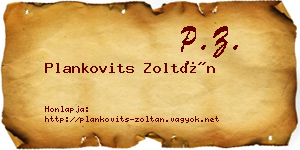 Plankovits Zoltán névjegykártya
